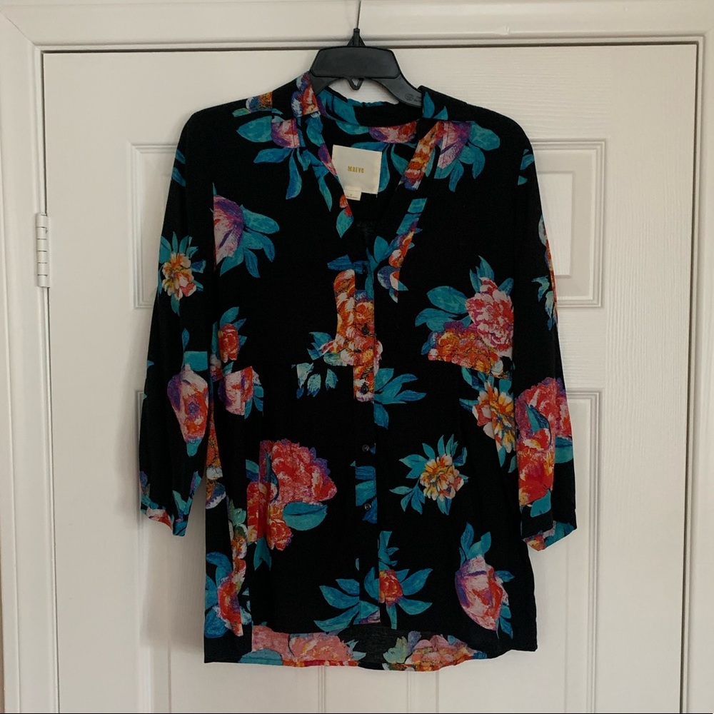 Anthropologie- Maeve floral blouse size 6